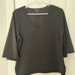 Ann Taylor Charcoal V-Neck Blouse